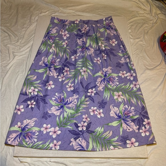 TanJay Purple Floral A-Line Skirt - Picture 4 of 5